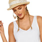 Crochet Trim Fedora Hat Natural