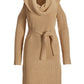 Cold-Shoulder Lurex Cowl-Neck Sweater Dress Gold