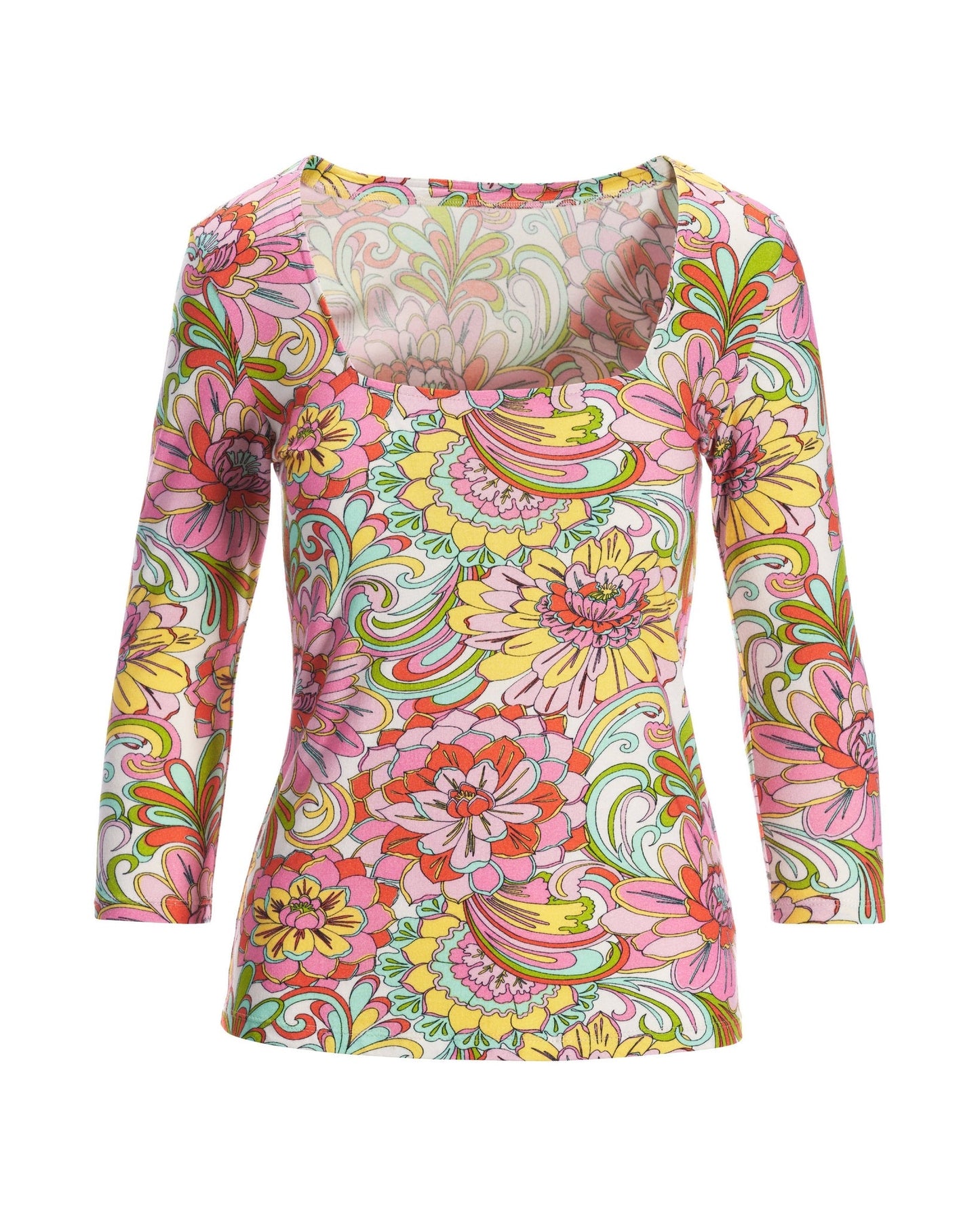 So Sexy Floral Explosion Square-Neck Top Pink Multi