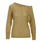 Metallic Slouchy Long Sleeve Sweater Gold