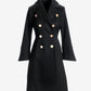 Peplum Double Breasted Coat Black