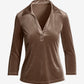 Velvet Collared Knit Top Taupe
