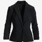 Beyond Travel Short Ruched Sleeve Blazer Jet Black