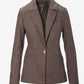 Plaid Single Button Blazer Black Multi
