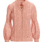Lace Inset Eyelet Shirt Dusty Rose