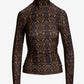So Chic London Python Turtleneck Top Brown/Purple