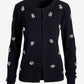 Pearl and Rhinestone Embellished Cardigan Black