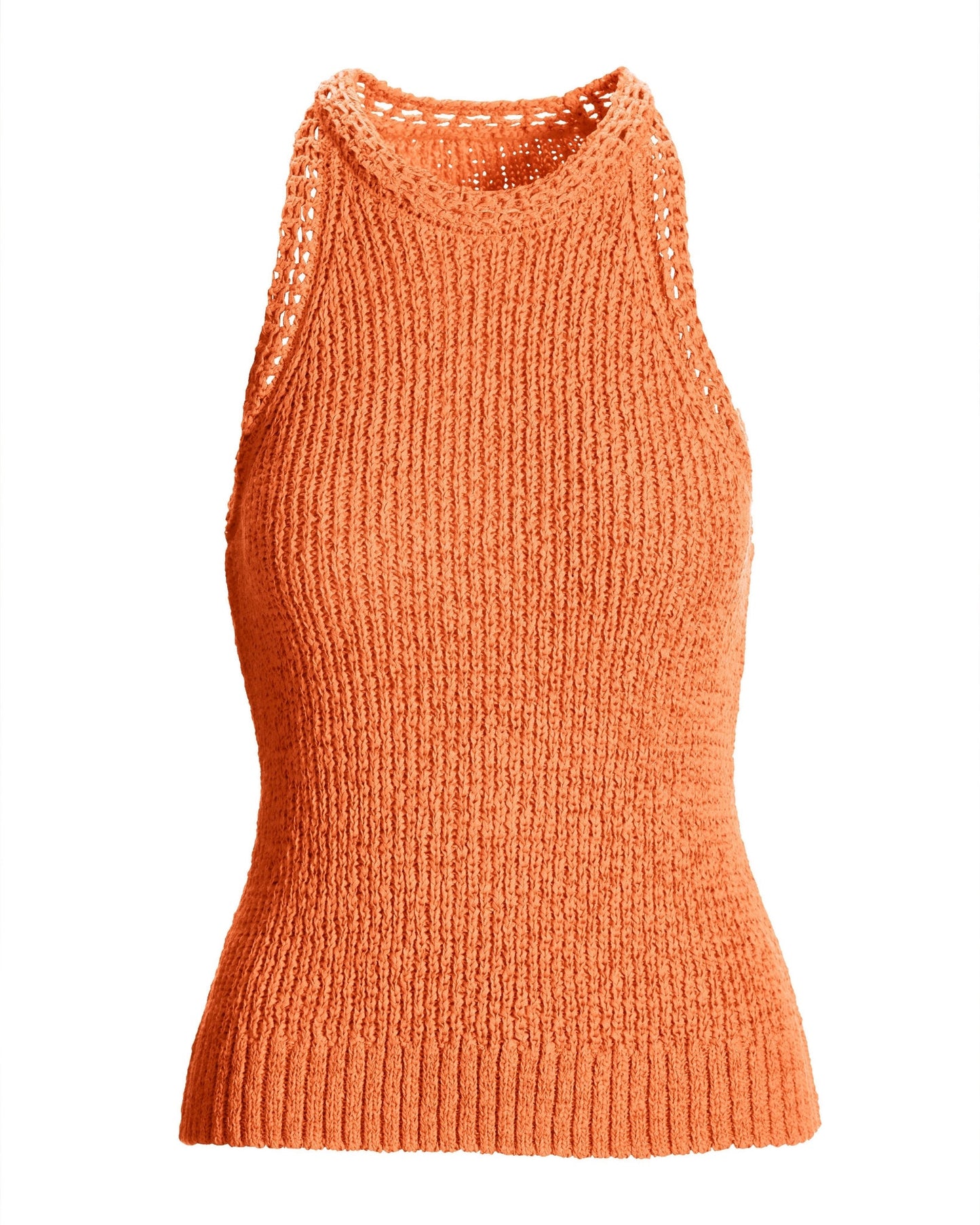 High Neck Sweater Tank Canteloupe