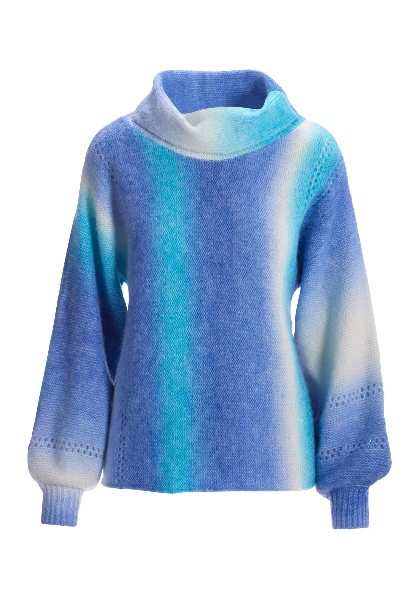 Ombre Turtleneck Sweater Blue Multi