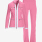 Chic Zippered Sport Coordinate Set Fuchsia Pink