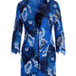 Floral Lace Hip Length Duster Blue Multi