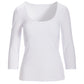 So Modern Scoop Neck Three Quarter Sleeve Top Pure White