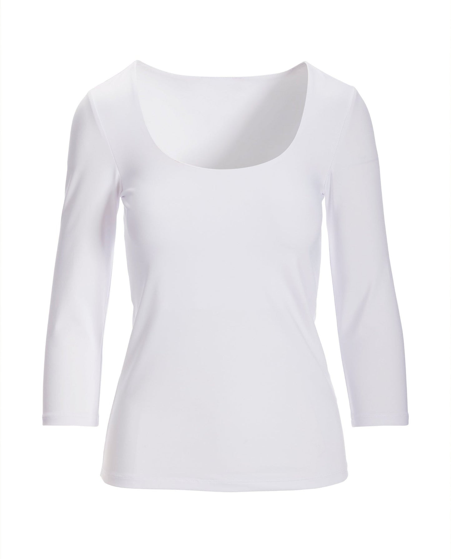 So Modern Scoop Neck Three Quarter Sleeve Top Pure White