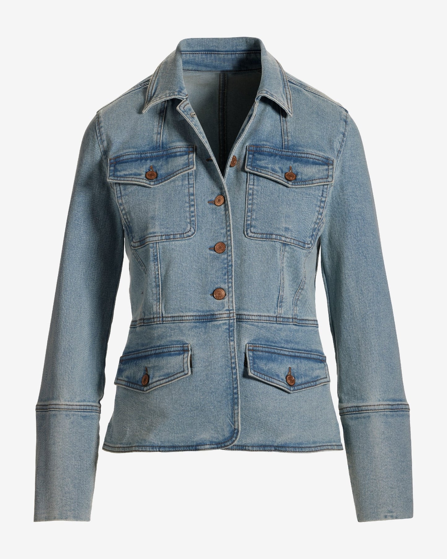 Patch Pocket Chic Denim Jacket Light Wash