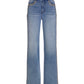 Malibu Embellished Crystal Trim Palazzo Jean Light Wash Denim