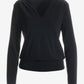 Beyond Travel Long Sleeve Stand Collar Blouson Top Jet Black