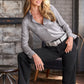 Round Crystal Metallic Leather Belt Silver