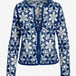 Crochet Cardigan Navy/White
