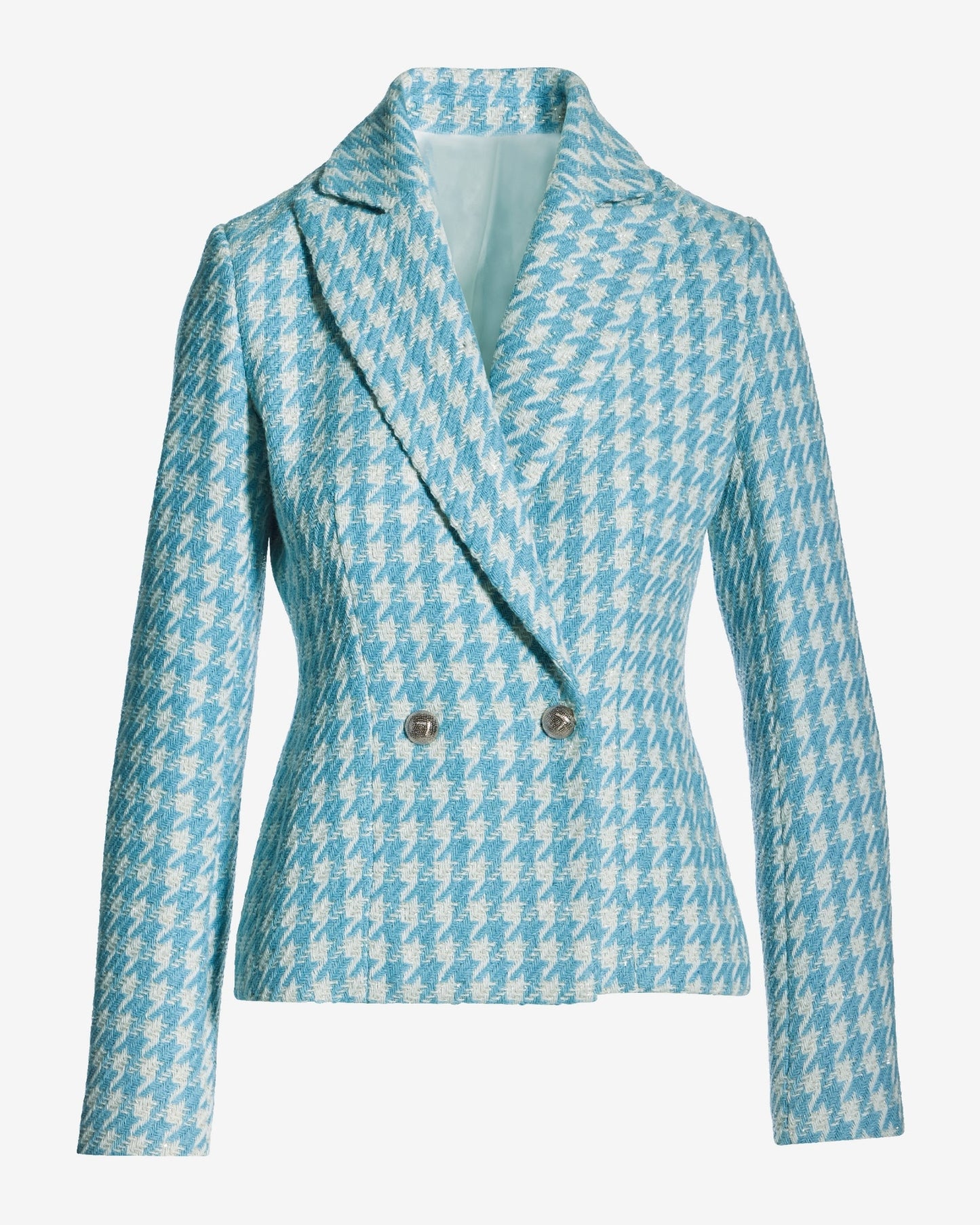 Houndstooth Tweed Blazer Blue/White