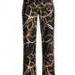 Beyond Travel Status Pearls Print Palazzo Pant Black Multi