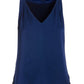 Nikki V-Neck Charmeuse Blouse Navy