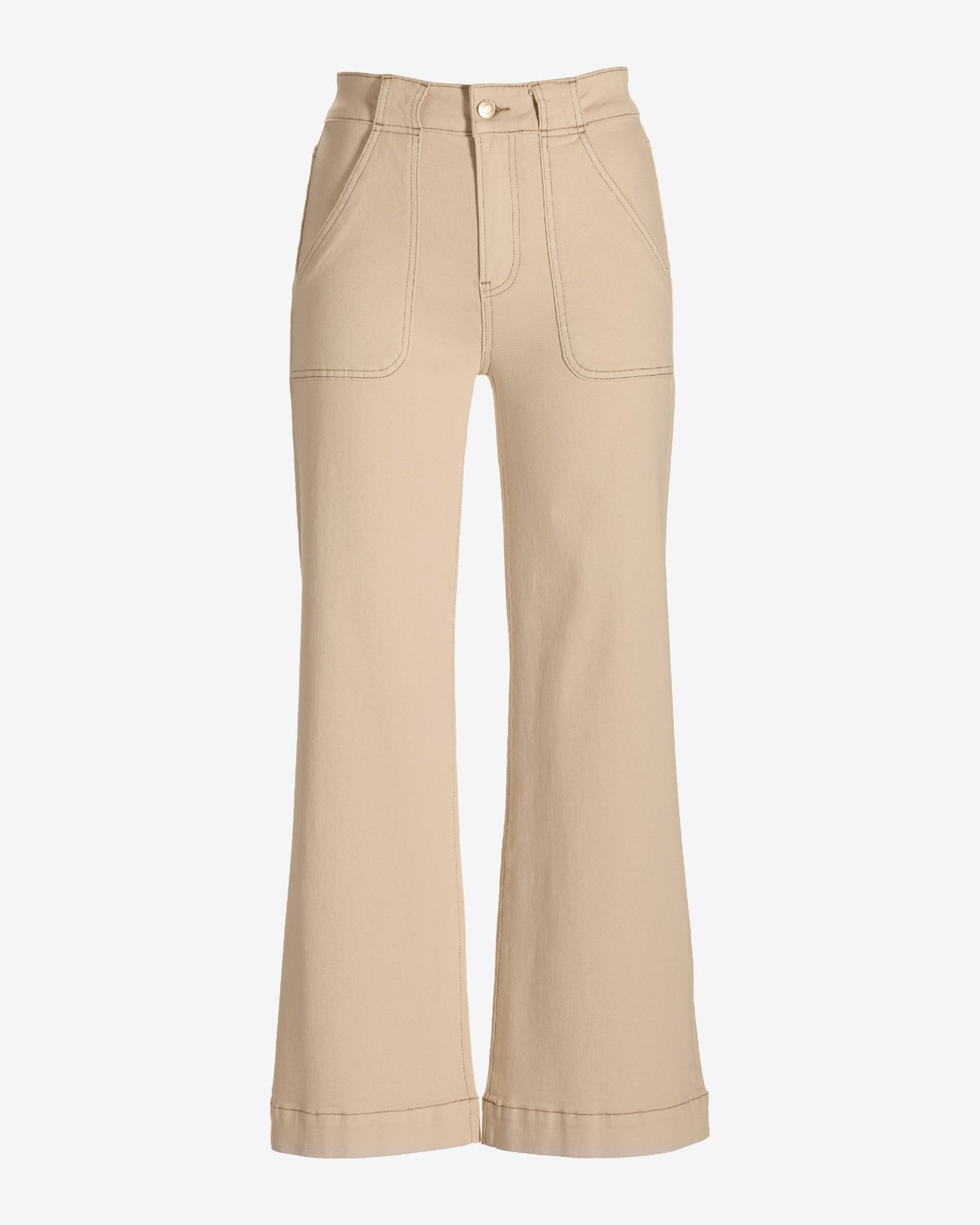 Malibu High Rise Patch Pocket Wide Leg Jean Sandshell
