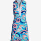 Chic Zip Printed Sleeveless Dress Sporty Abstract