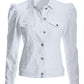 Denim Puff-Sleeve Jacket White