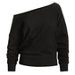 Cotton Comfort Raw Edge Slouchy Sweatshirt Proper Black