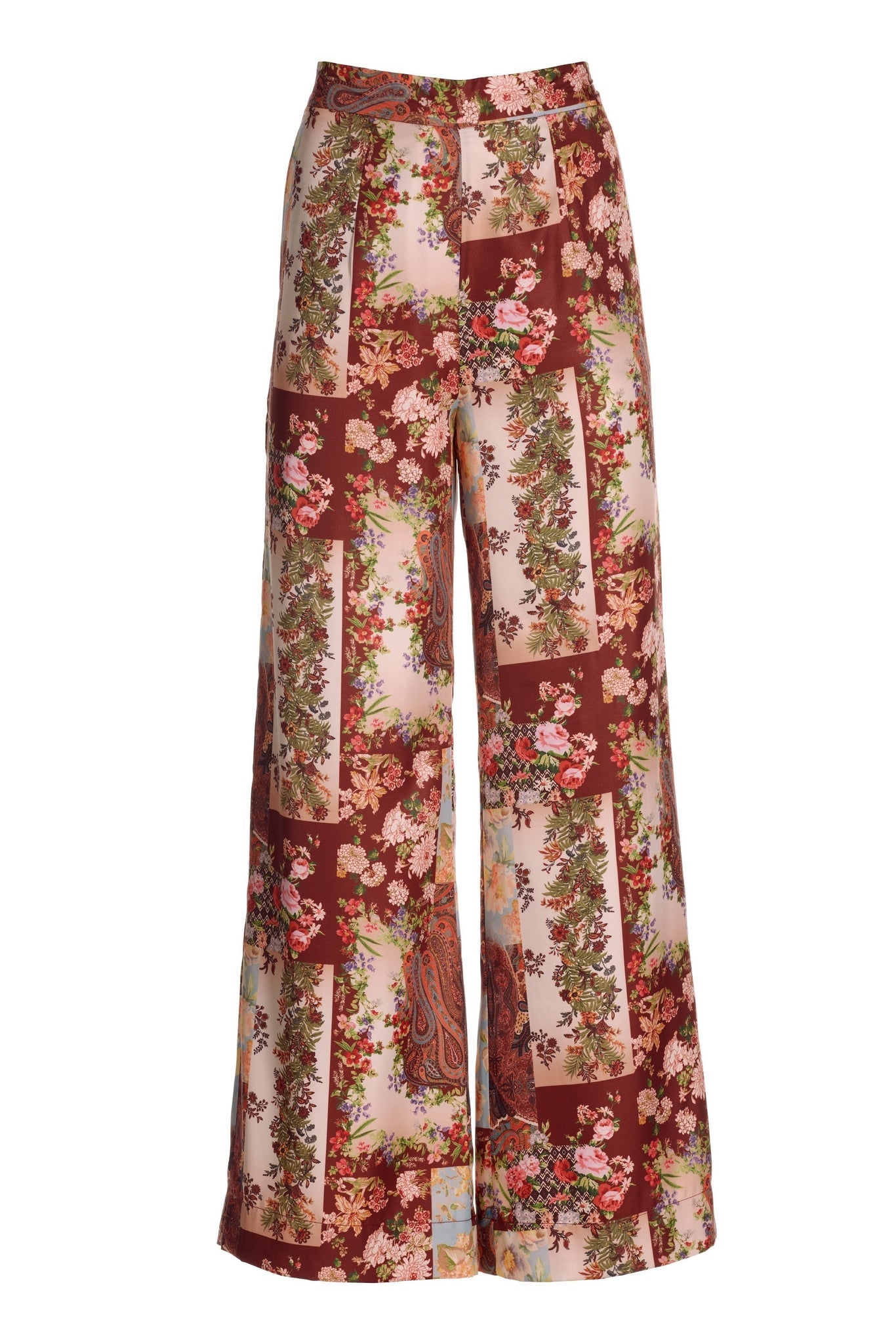 Patchwork Print High Waist Palazzo Pant Multi