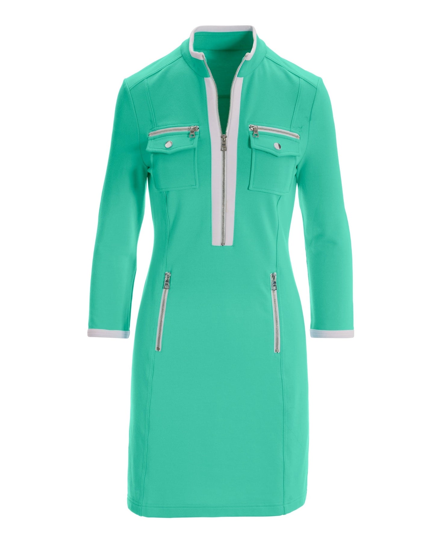Three Qtr Slv Chic Zip Dress Florida Keys