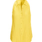 Linen Sleeveless Button-Front Shirt Lemon Drop