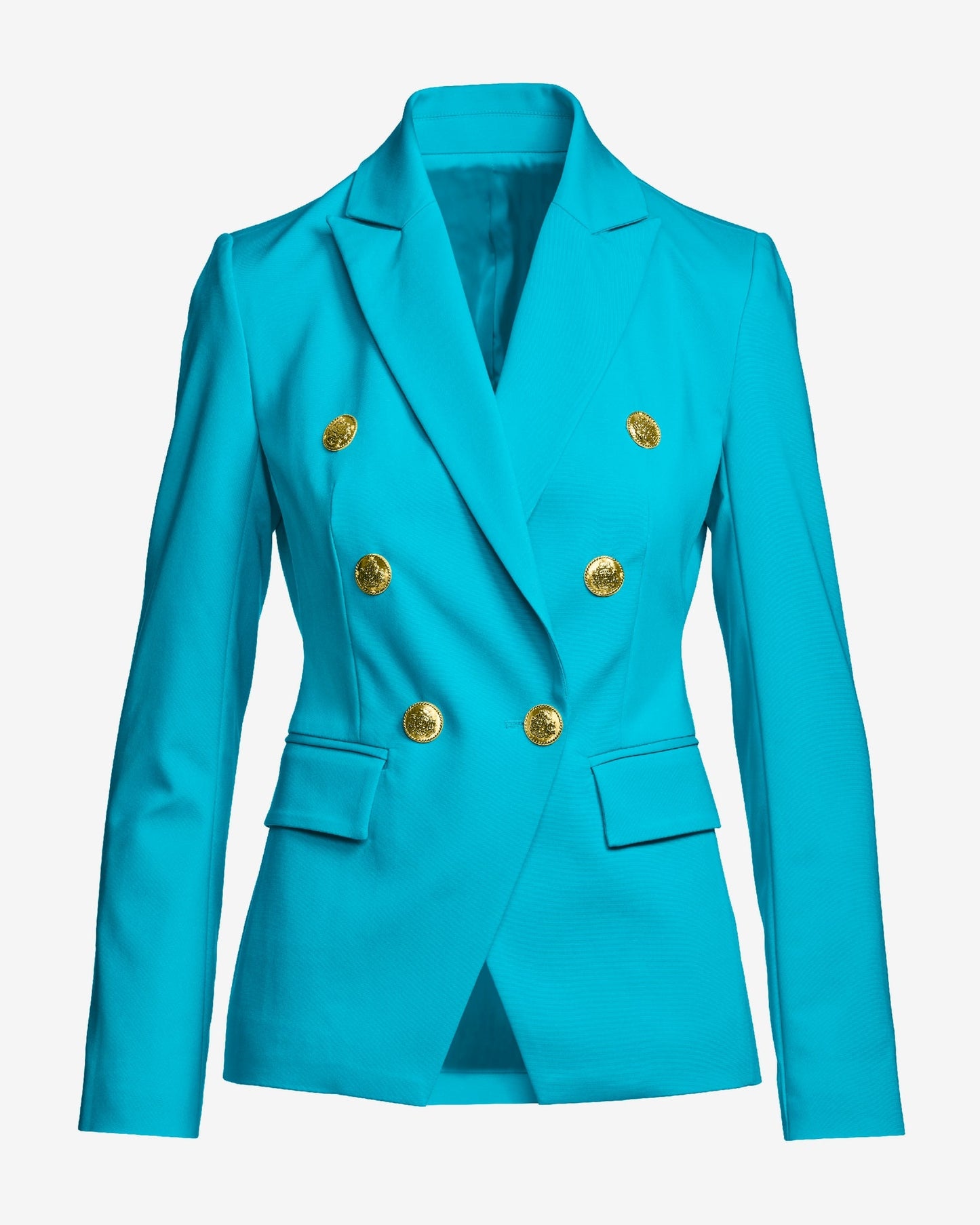 Modern Double-Breasted Blazer Scuba Blue