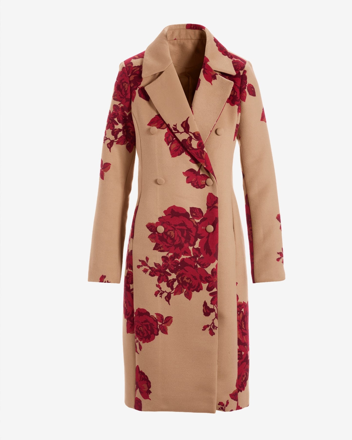Rose Jacquard Coat Red Multi