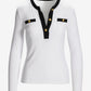 So Essential Ribbed Colorblock Top White/Black