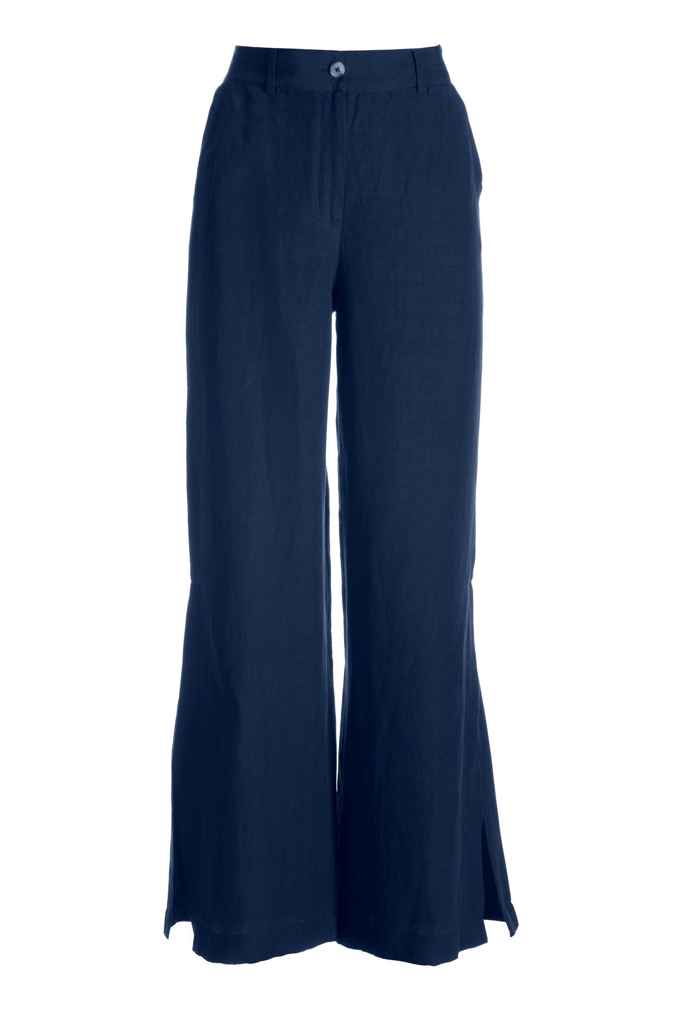Linen side slit pant Navy