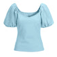 Sweetheart Neckline Ponte Top Airy Blue