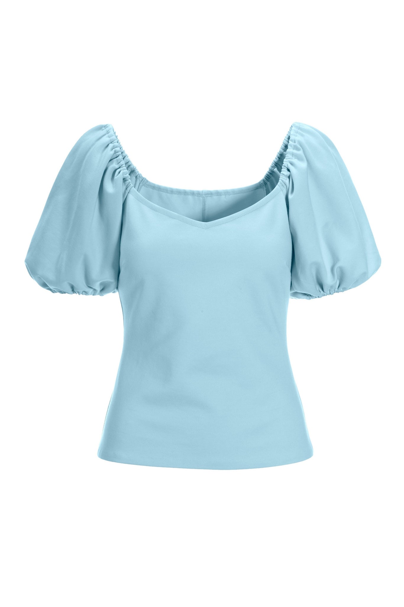Sweetheart Neckline Ponte Top Airy Blue