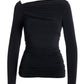 Sleek Ruched Cutout Top Black