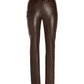 Newport Studded Faux Leather Five Pocket Slim Straight Pant Chocolate/Brass
