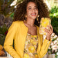 Sequin Floral Embroidered Clutch Yellow Multi