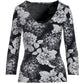 So Sexy Floral V Neck Top Black Multi