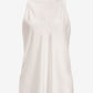 Nikki V-Neck Charmeuse Blouse Off White