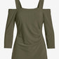 Beyond Travel Cold Shoulder Three Quarter Sleeve Top Olive Night