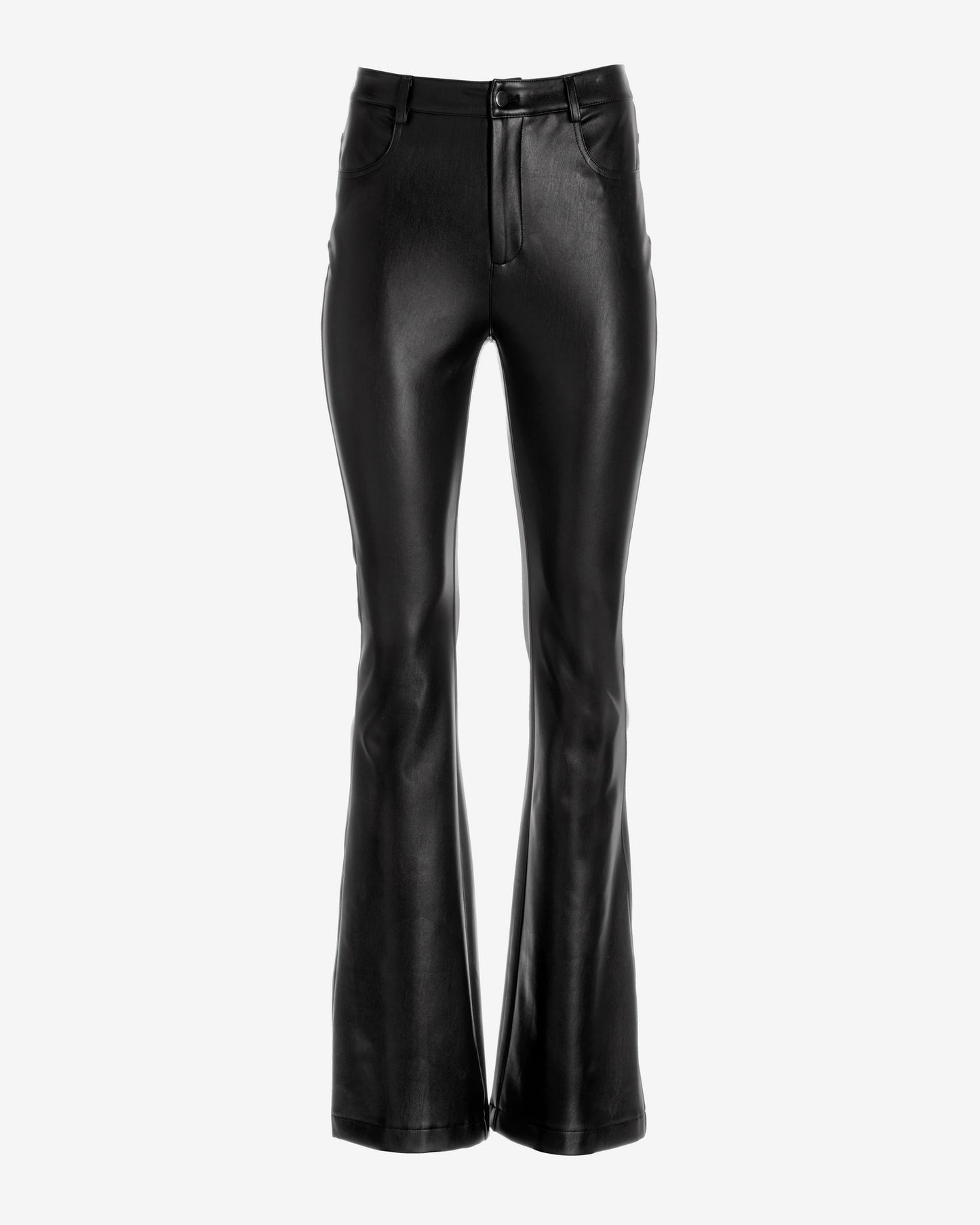 Monterey Faux Leather Five Pocket Bootcut Pant Black