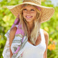 Raffia and Chain Trim Sun Hat Natural