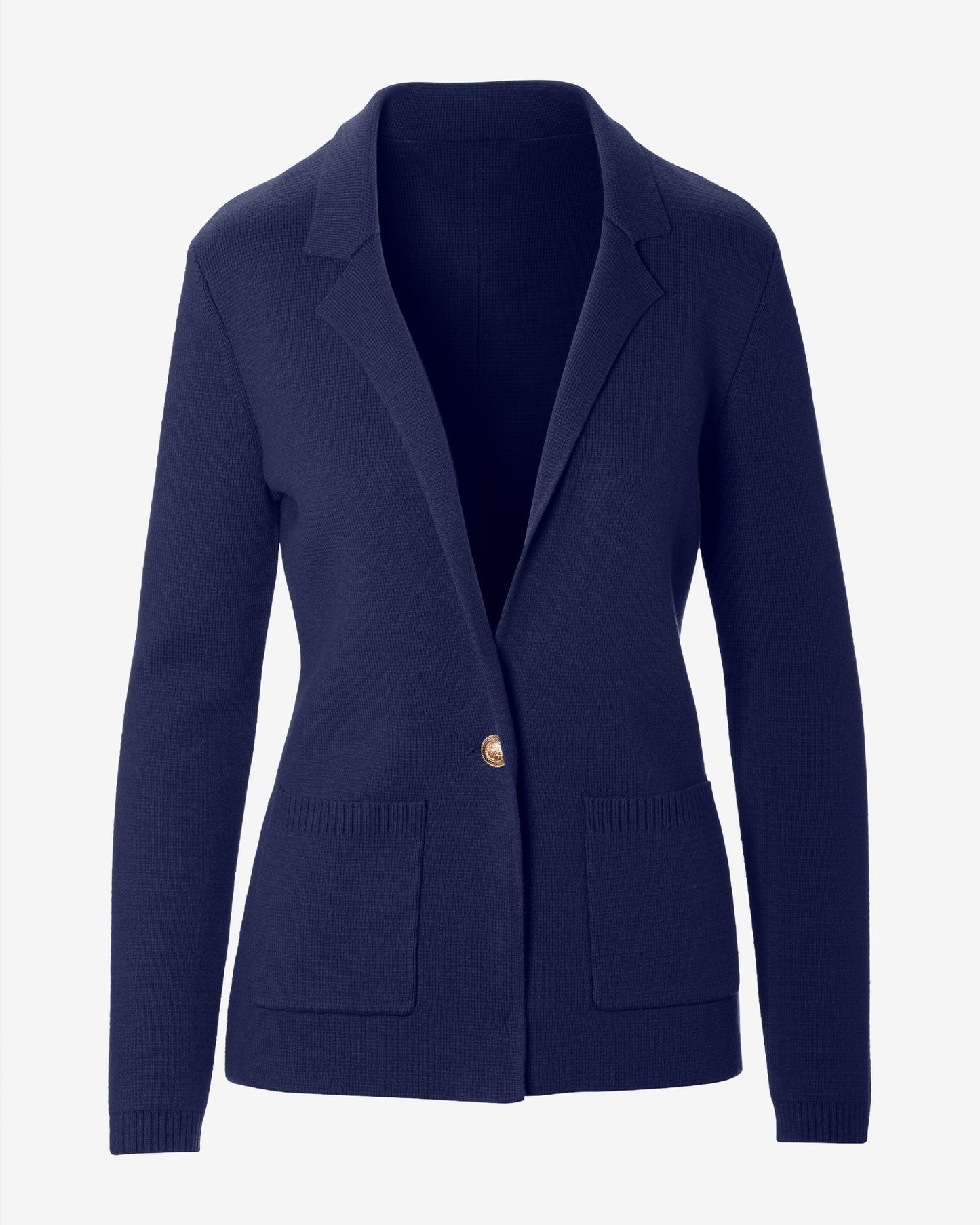 Single Button Sweater Blazer Navy