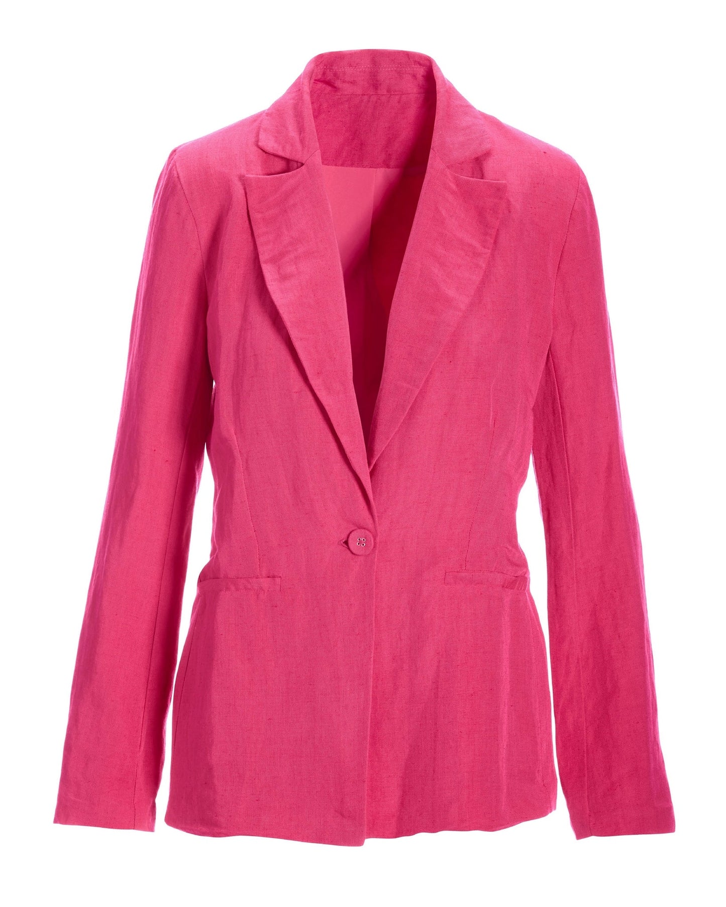 Easy Linen Single Breasted Blazer Pink