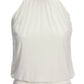 Halter Banded Bottom Mock Neck Top 2AV38 Off White