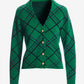Plaid Sweater Cardigan Green Multi